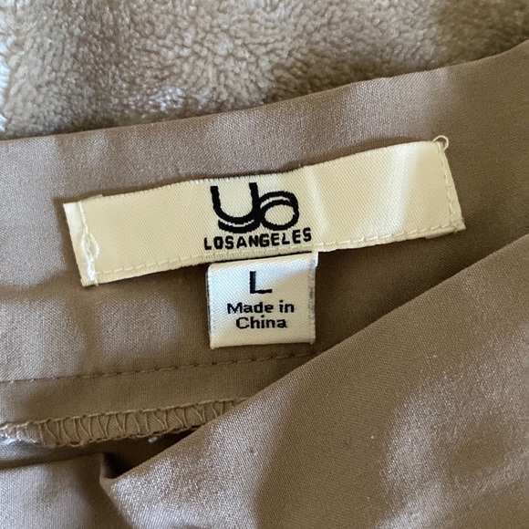 Taupe A Line MIDI Skirt with Pleats - Picture 3 of 5